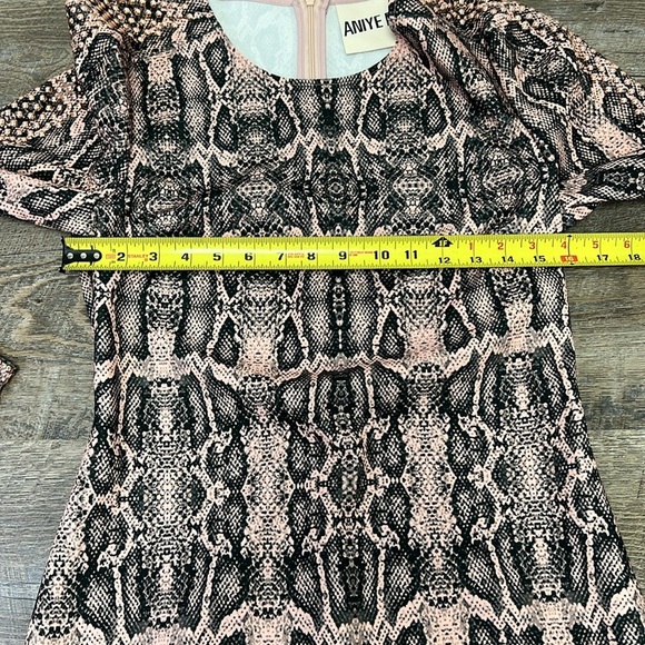 Aniye By Python Print Studded Sleeve Mini Sheath Dress Size Medium - Picture 13 of 15